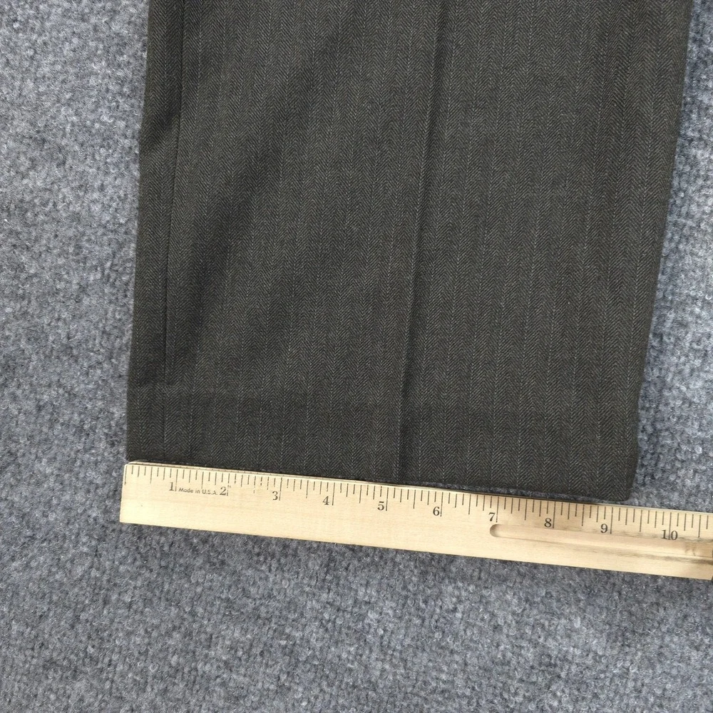 Vintage Polo Ralph Lauren Pants Mens 35x32 Brown Herringbone‎ Wool Tweed Slacks